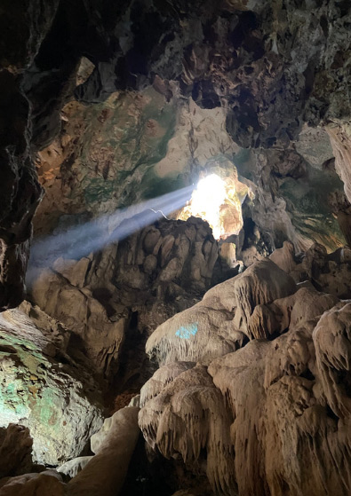 light hole in cave